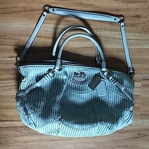 Beautiful Blue Mini Pleated Coach Satchel